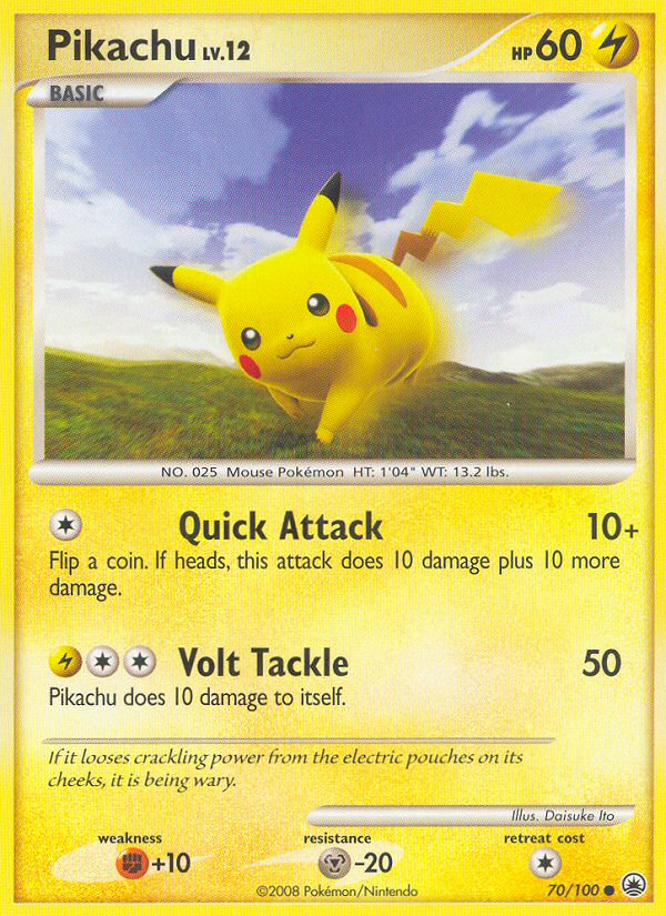 Pikachu – Majestic Dawn 70/100 Pokémon card