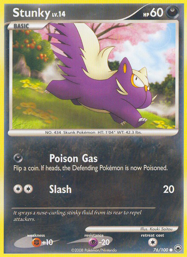 Stunky – Majestic Dawn 76/100 Pokémon card