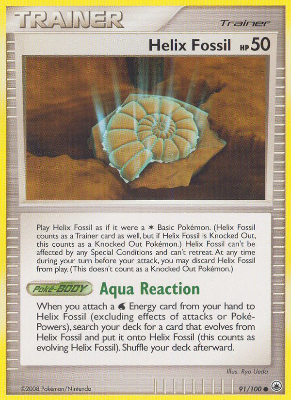 Helix Fossil – Majestic Dawn 91/100 Pokémon card
