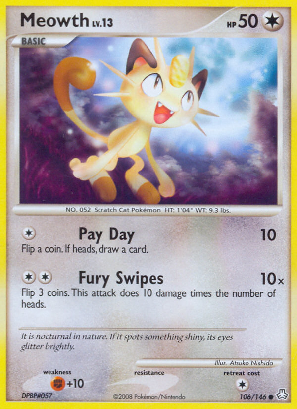 Meowth – Legends Awakened 106/146 Pokémon card