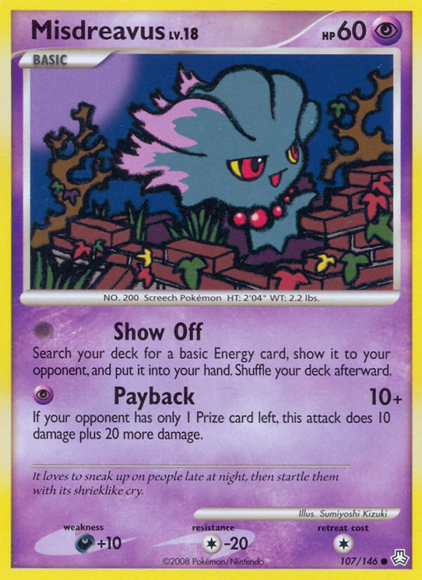 Misdreavus – Legends Awakened 107/146 Pokémon card