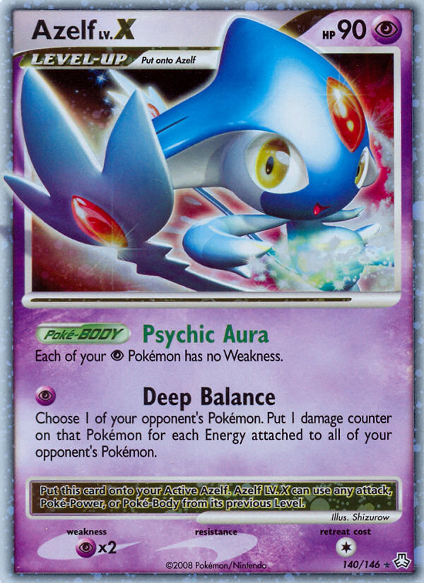 Azelf LV.X – Legends Awakened 140/146 Pokémon card