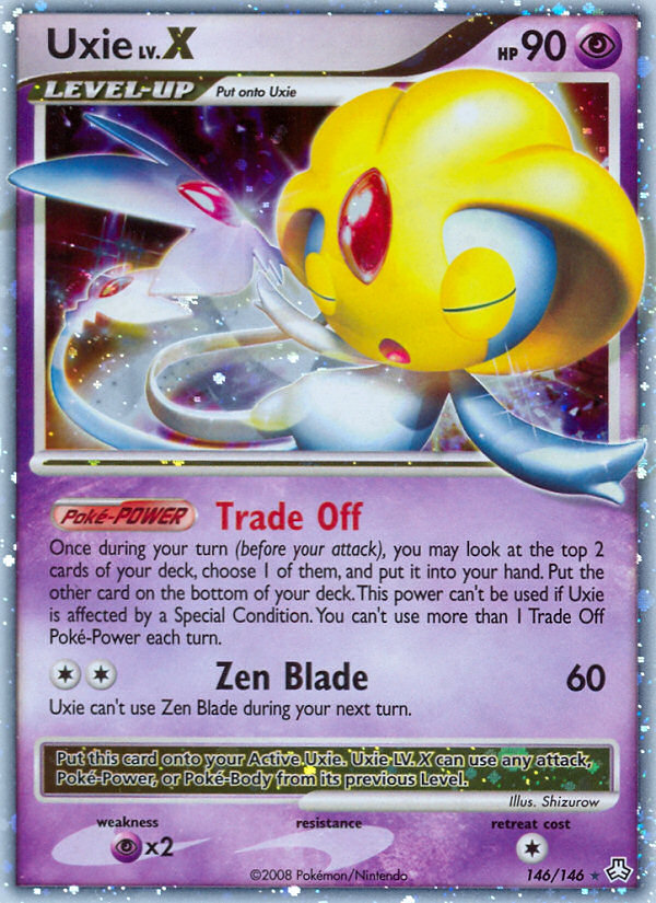 Uxie LV.X – Legends Awakened 146/146 Pokémon card