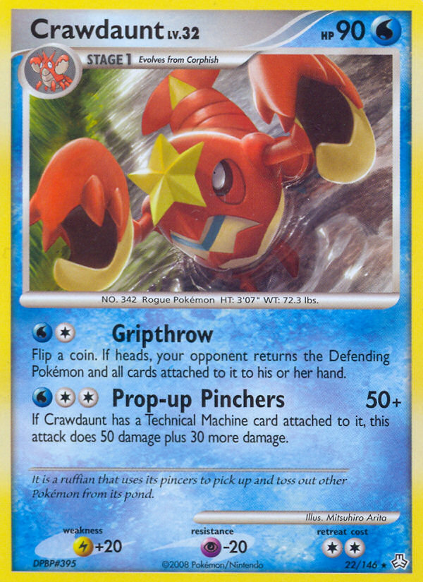 Crawdaunt – Legends Awakened 22/146 Pokémon card