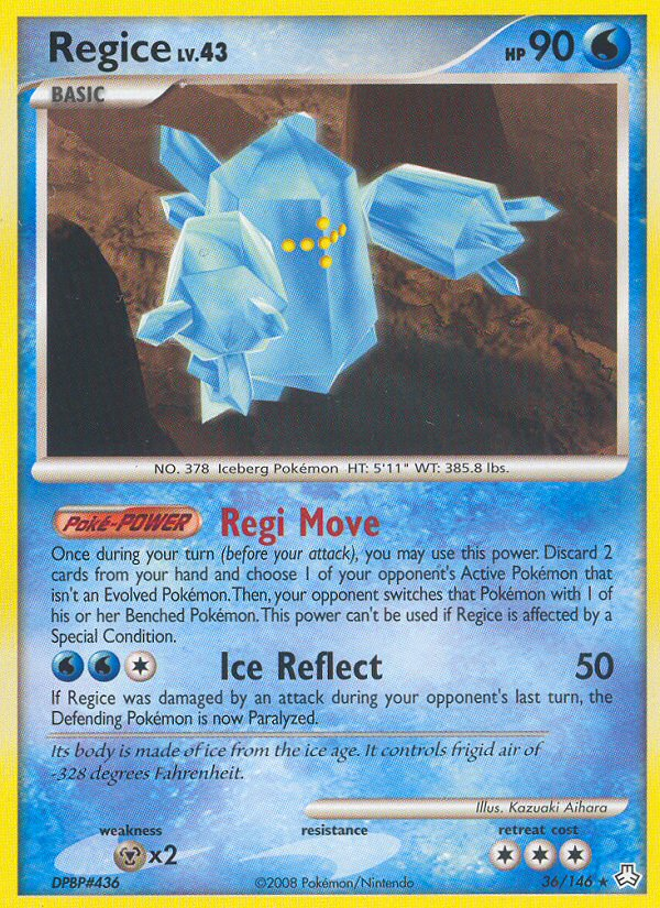 Regice – Legends Awakened 36/146 Pokémon card