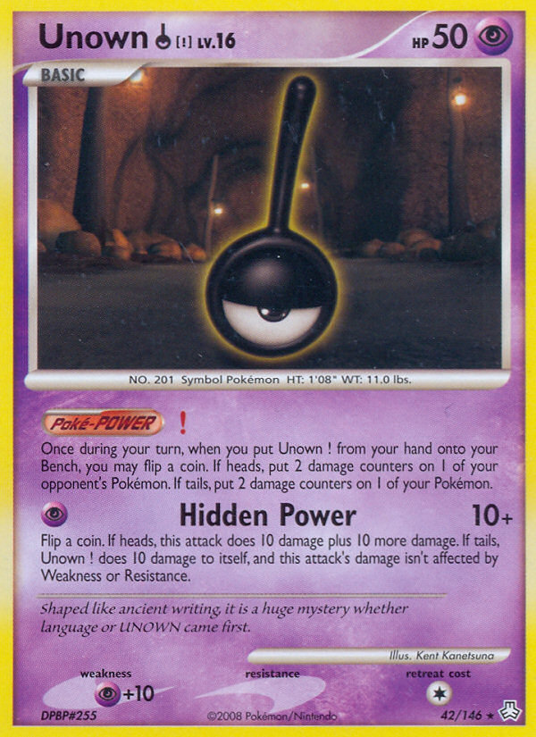 Unown [!] – Legends Awakened 42/146 Pokémon card