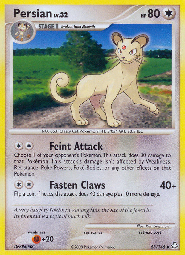 Persian – Legends Awakened 68/146 Pokémon card