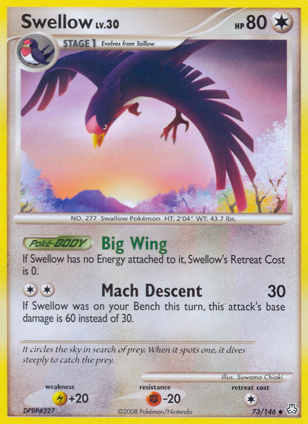 Swellow – Legends Awakened 73/146 Pokémon card