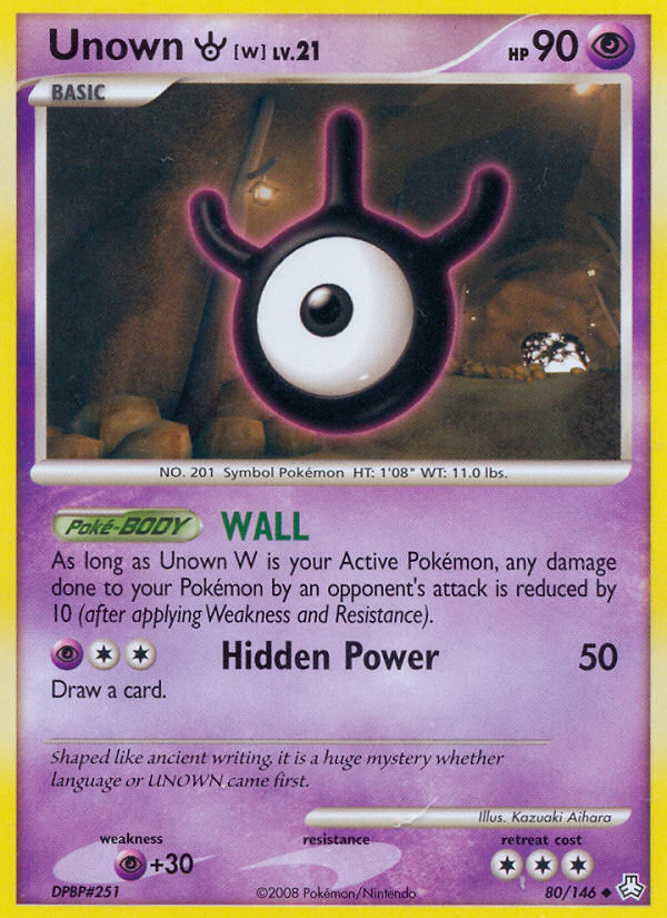 Unown [W] – Legends Awakened 80/146 Pokémon card