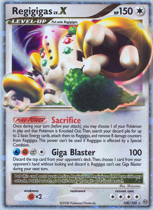 Regigigas LV.X – Stormfront 100/100 Pokémon card