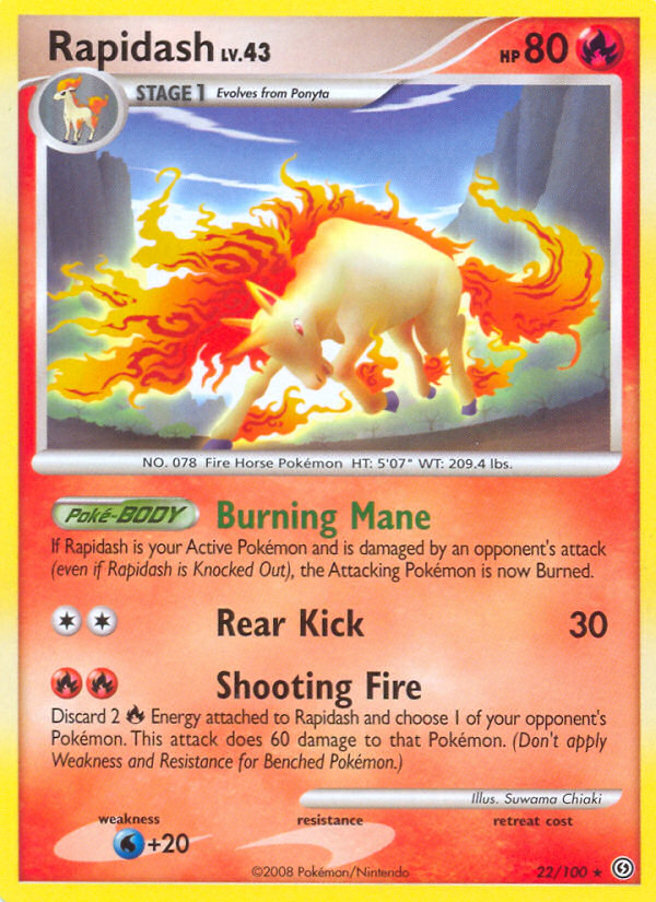 Rapidash – Stormfront 22/100 Pokémon card
