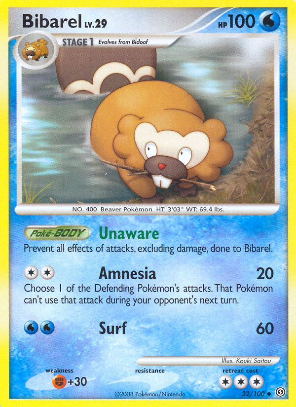 Bibarel – Stormfront 32/100 Pokémon card