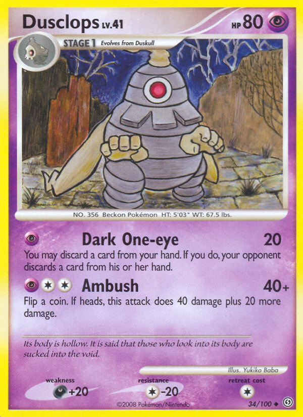 Dusclops – Stormfront 34/100 Pokémon card