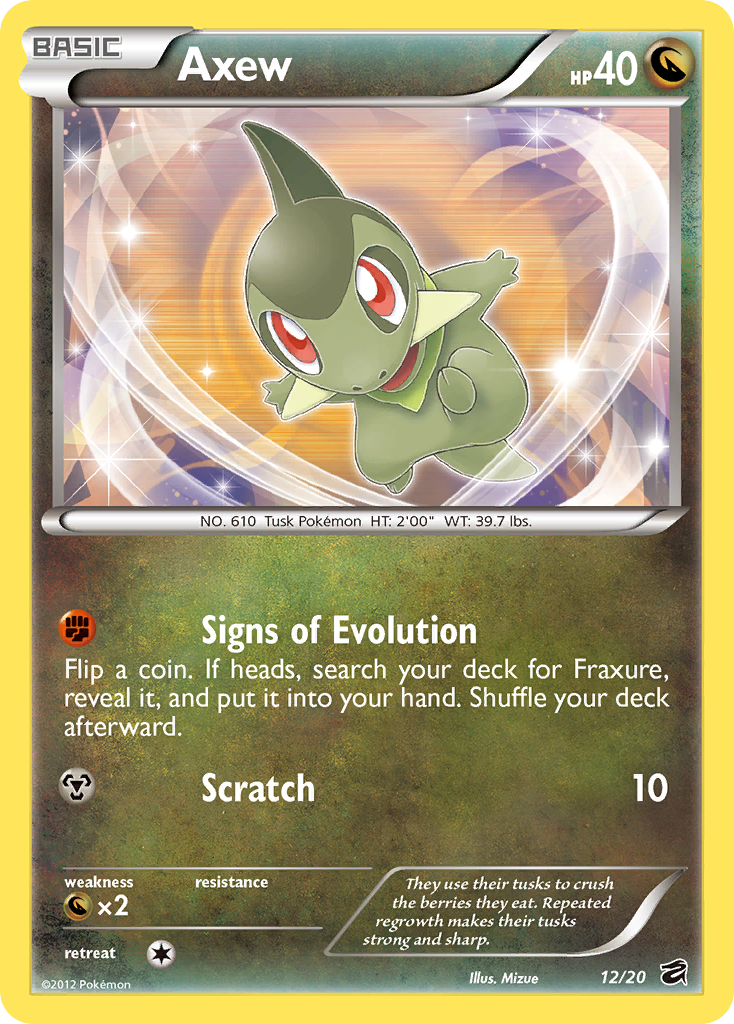 Axew – Dragon Vault 12/20 Pokémon card