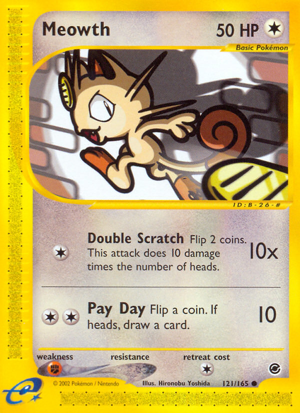 Meowth – Expedition Base Set 121/165 Pokémon card