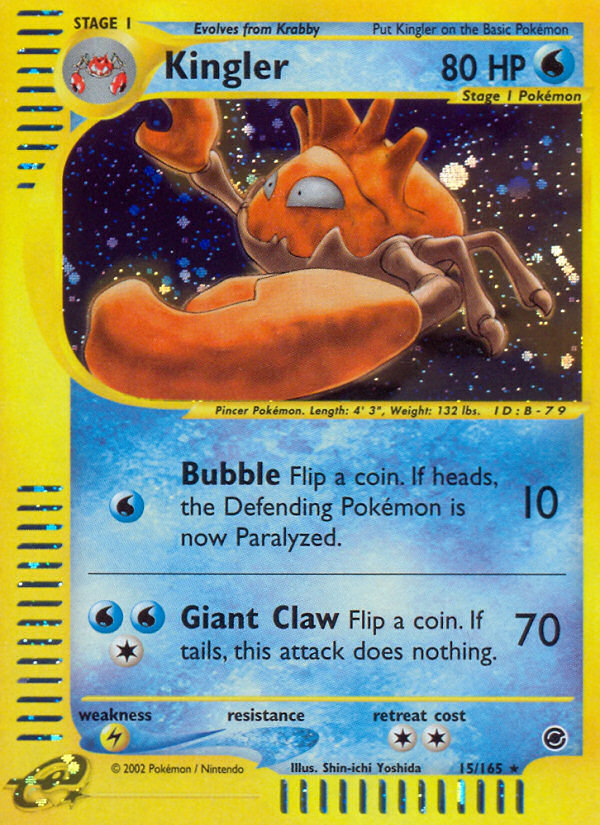 Kingler – Expedition Base Set 15/165 Pokémon card