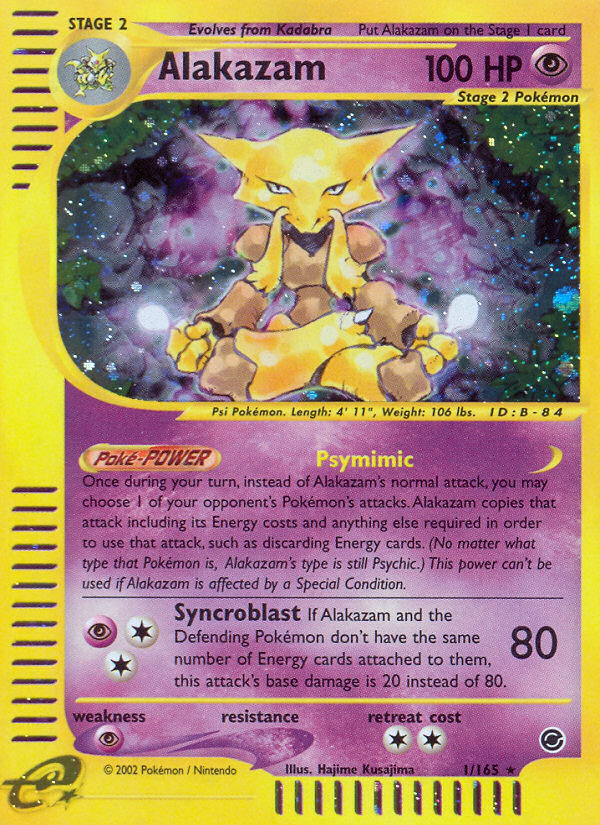 Alakazam – Expedition Base Set 1/165 Pokémon card