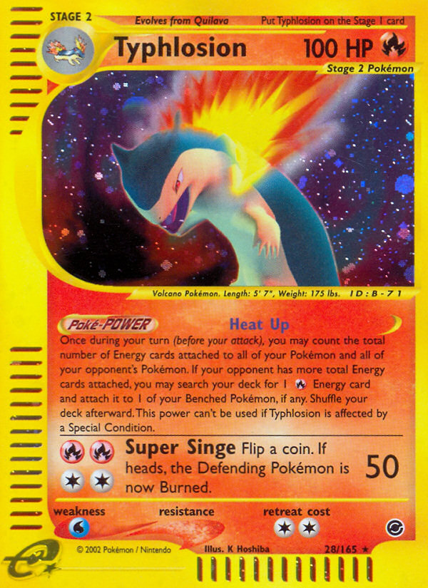Typhlosion – Expedition Base Set 28/165 Pokémon card