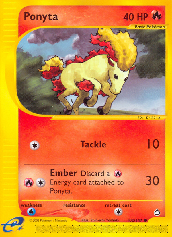 Ponyta – Aquapolis 102/147 Pokémon card