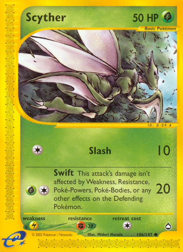 Scyther – Aquapolis 106/147 Pokémon card
