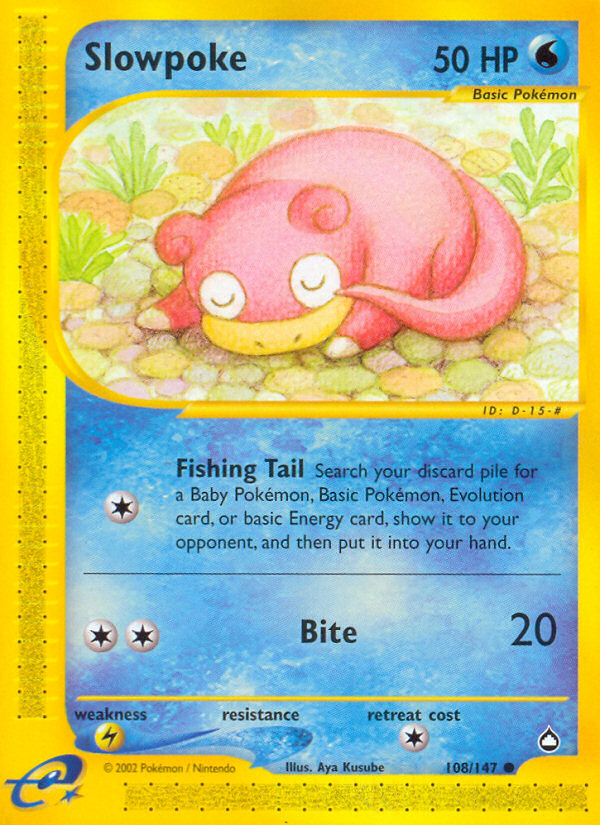 Slowpoke – Aquapolis 108/147 Pokémon card