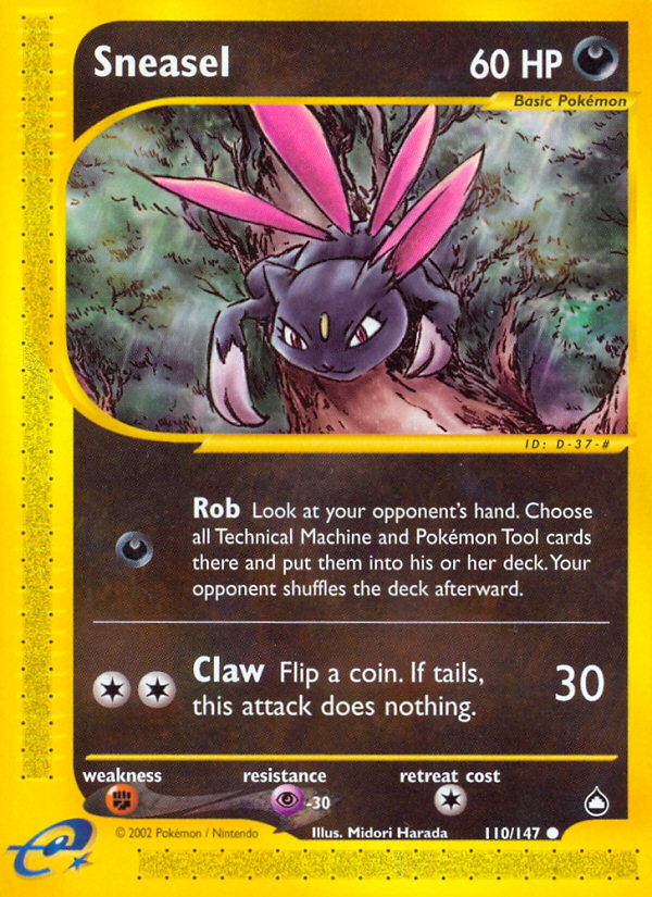 Sneasel – Aquapolis 110/147 Pokémon card