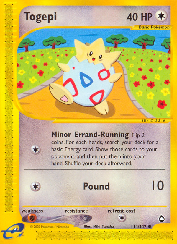 Togepi – Aquapolis 114/147 Pokémon card