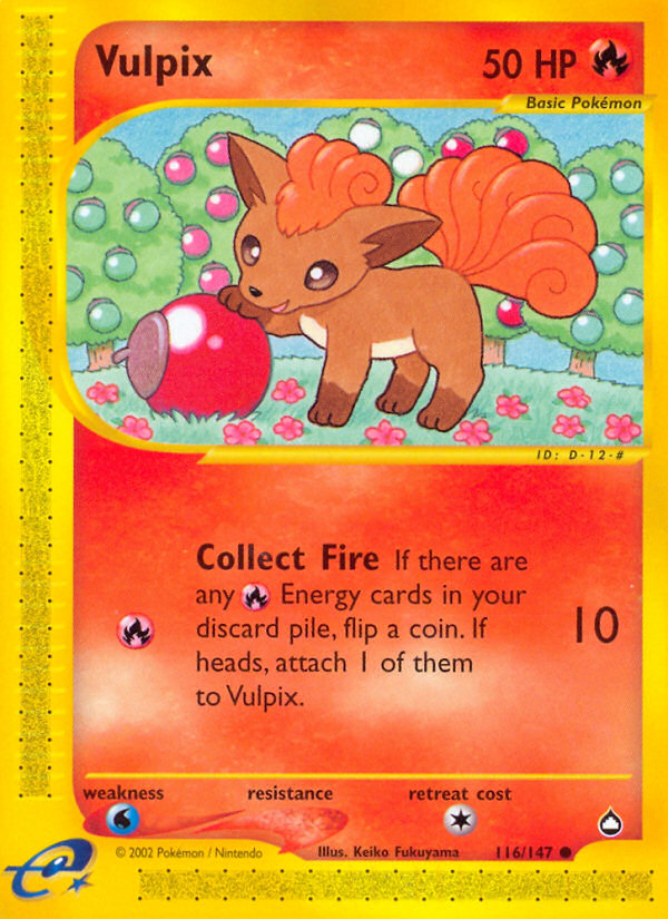 Vulpix – Aquapolis 116/147 Pokémon card
