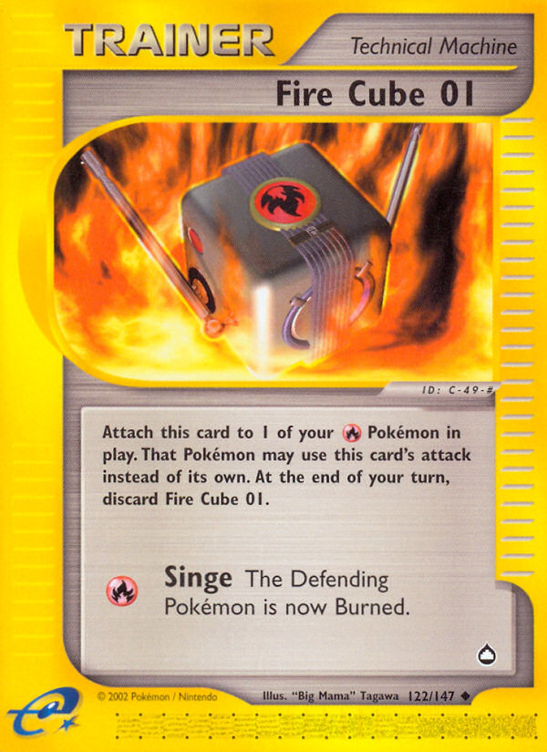 Fire Cube 01 – Aquapolis 122/147 Pokémon card