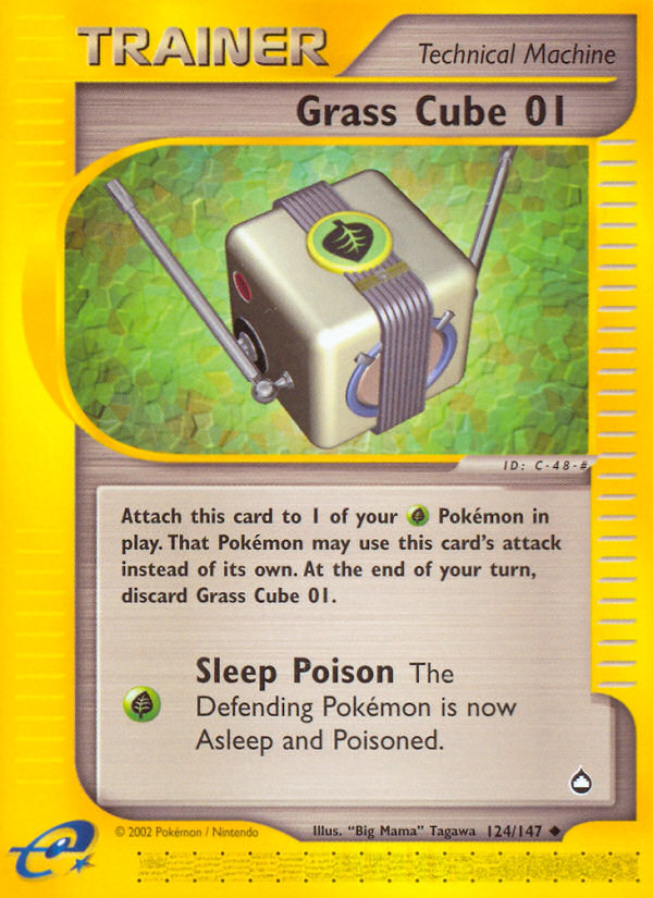 Grass Cube 01 – Aquapolis 124/147 Pokémon card