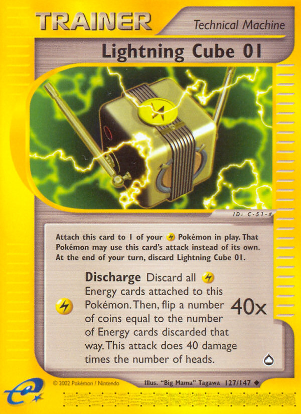 Lightning Cube 01 – Aquapolis 127/147 Pokémon card