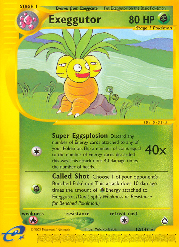 Exeggutor – Aquapolis 12/147 Pokémon card