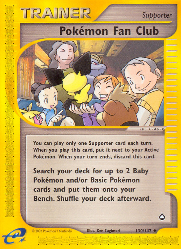 Pokémon Fan Club – Aquapolis 130/147 Pokémon card