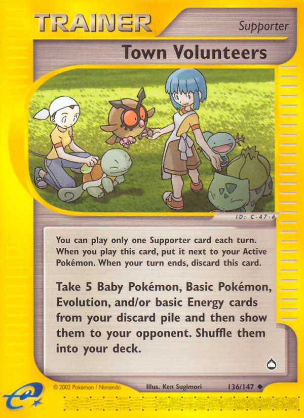 Town Volunteers – Aquapolis 136/147 Pokémon card