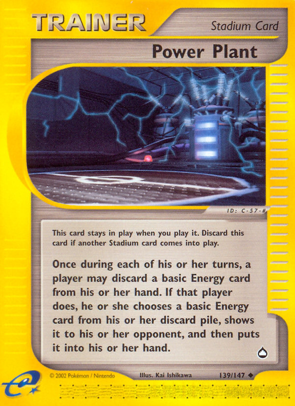 Power Plant – Aquapolis 139/147 Pokémon card