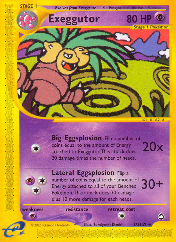 Exeggutor – Aquapolis 13/147 Pokémon card
