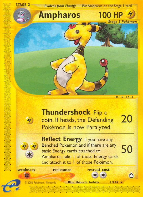 Ampharos – Aquapolis 1/147 Pokémon card