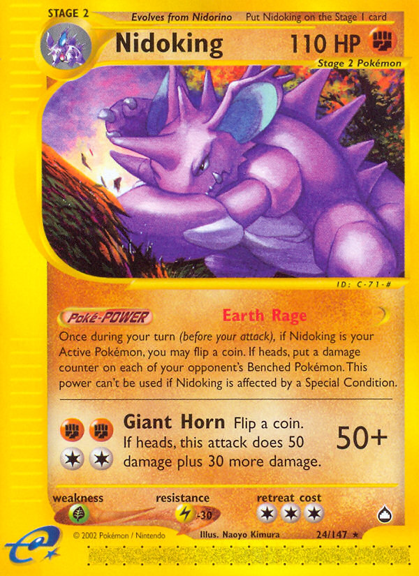 Nidoking – Aquapolis 24/147 Pokémon card