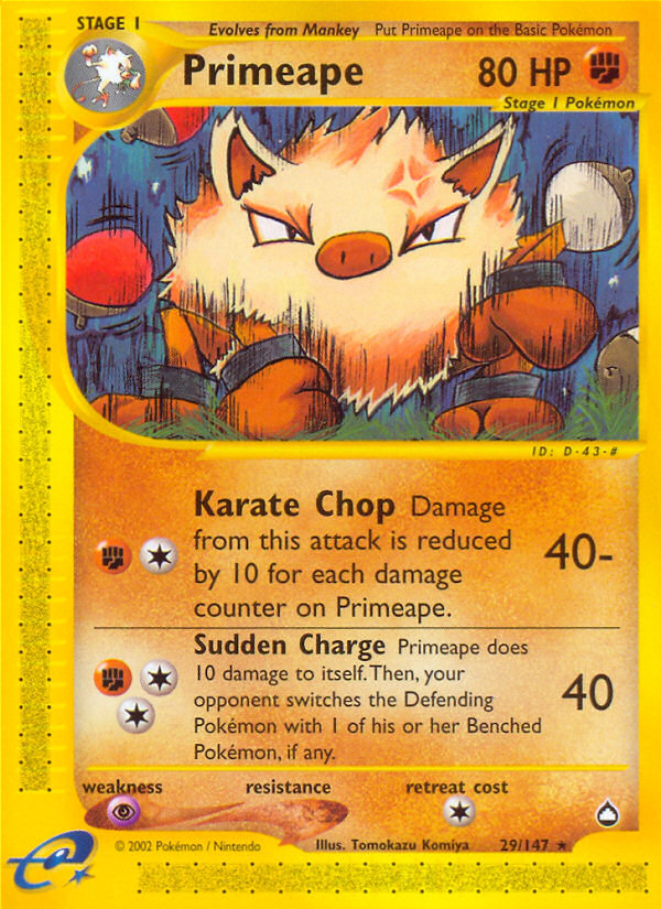 Primeape – Aquapolis 29/147 Pokémon card