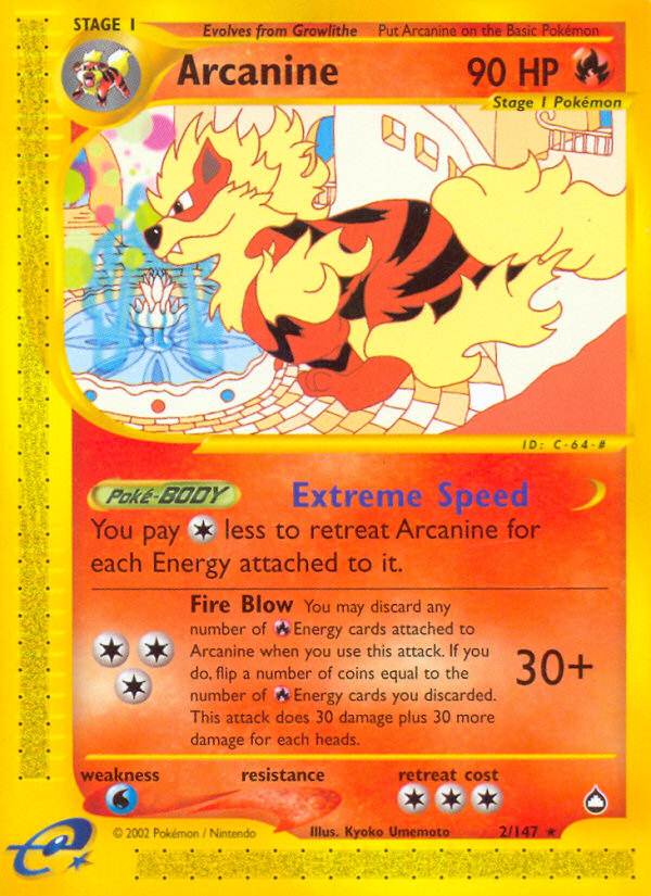 Arcanine – Aquapolis 2/147 Pokémon card