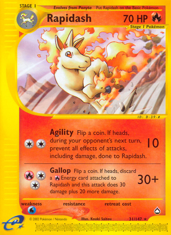 Rapidash – Aquapolis 31/147 Pokémon card