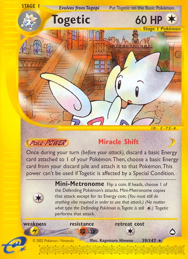 Togetic – Aquapolis 39/147 Pokémon card