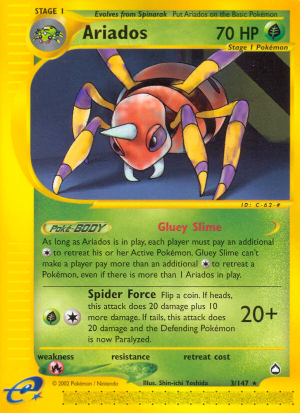 Ariados – Aquapolis 3/147 Pokémon card