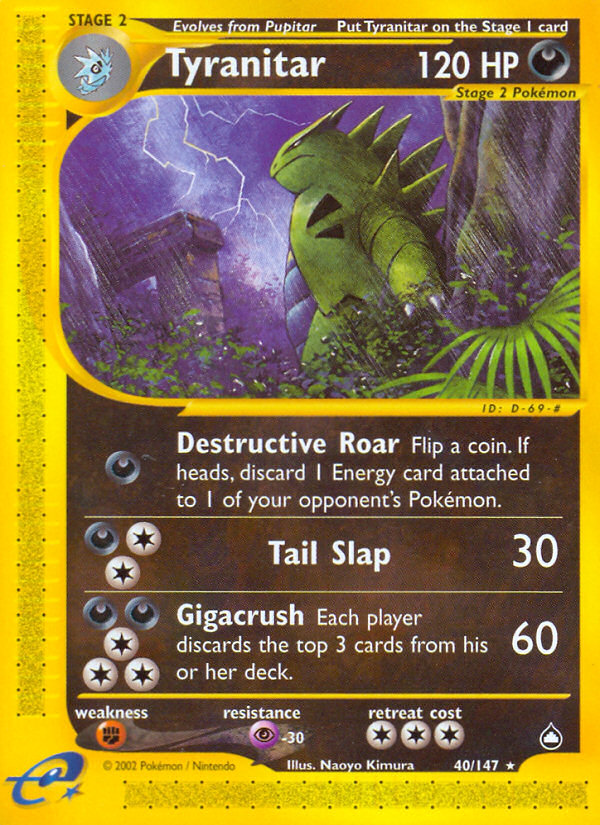 Tyranitar – Aquapolis 40/147 Pokémon card