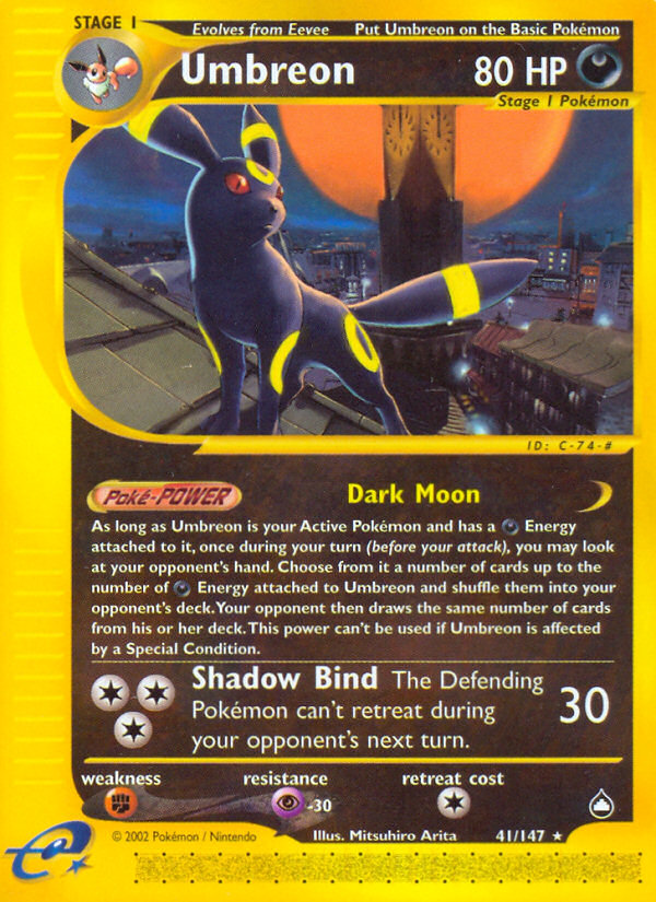 Umbreon – Aquapolis 41/147 Pokémon card