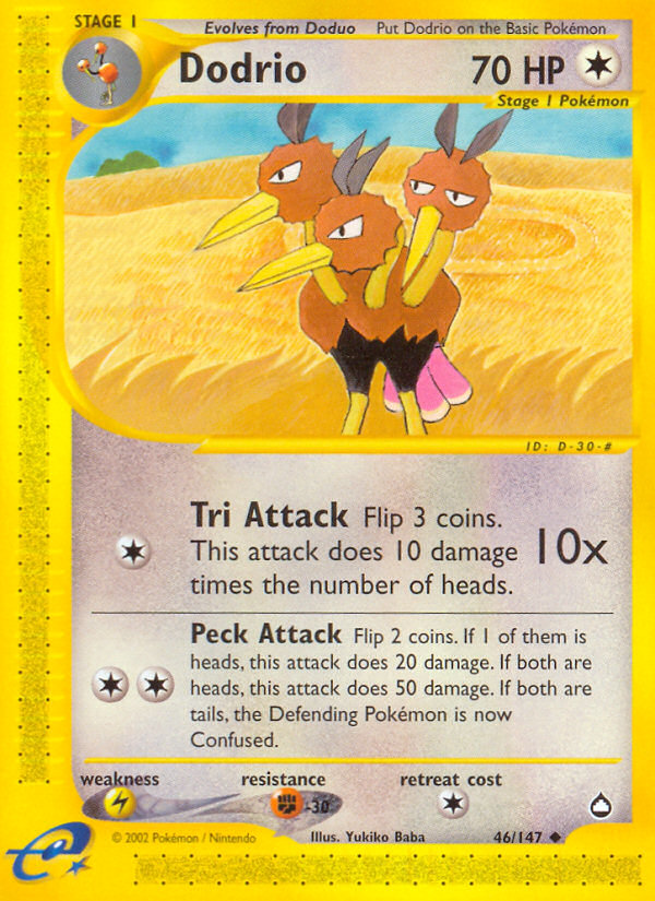 Dodrio – Aquapolis 46/147 Pokémon card