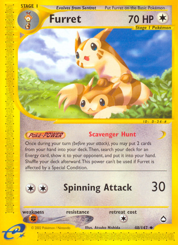 Furret – Aquapolis 48/147 Pokémon card
