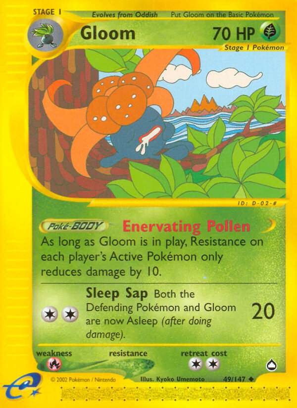 Gloom – Aquapolis 49/147 Pokémon card