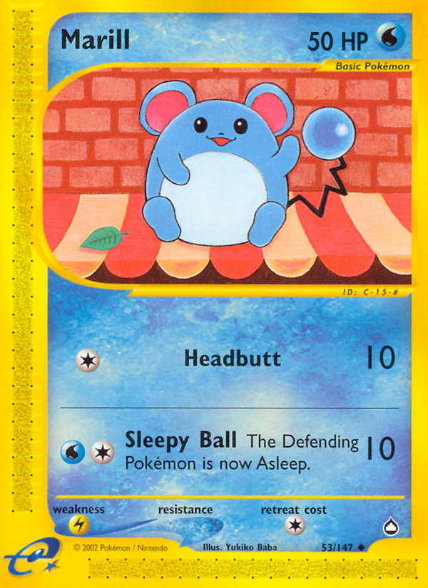 Marill – Aquapolis 53/147 Pokémon card
