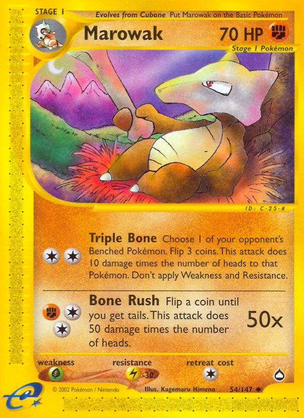 Marowak – Aquapolis 54/147 Pokémon card